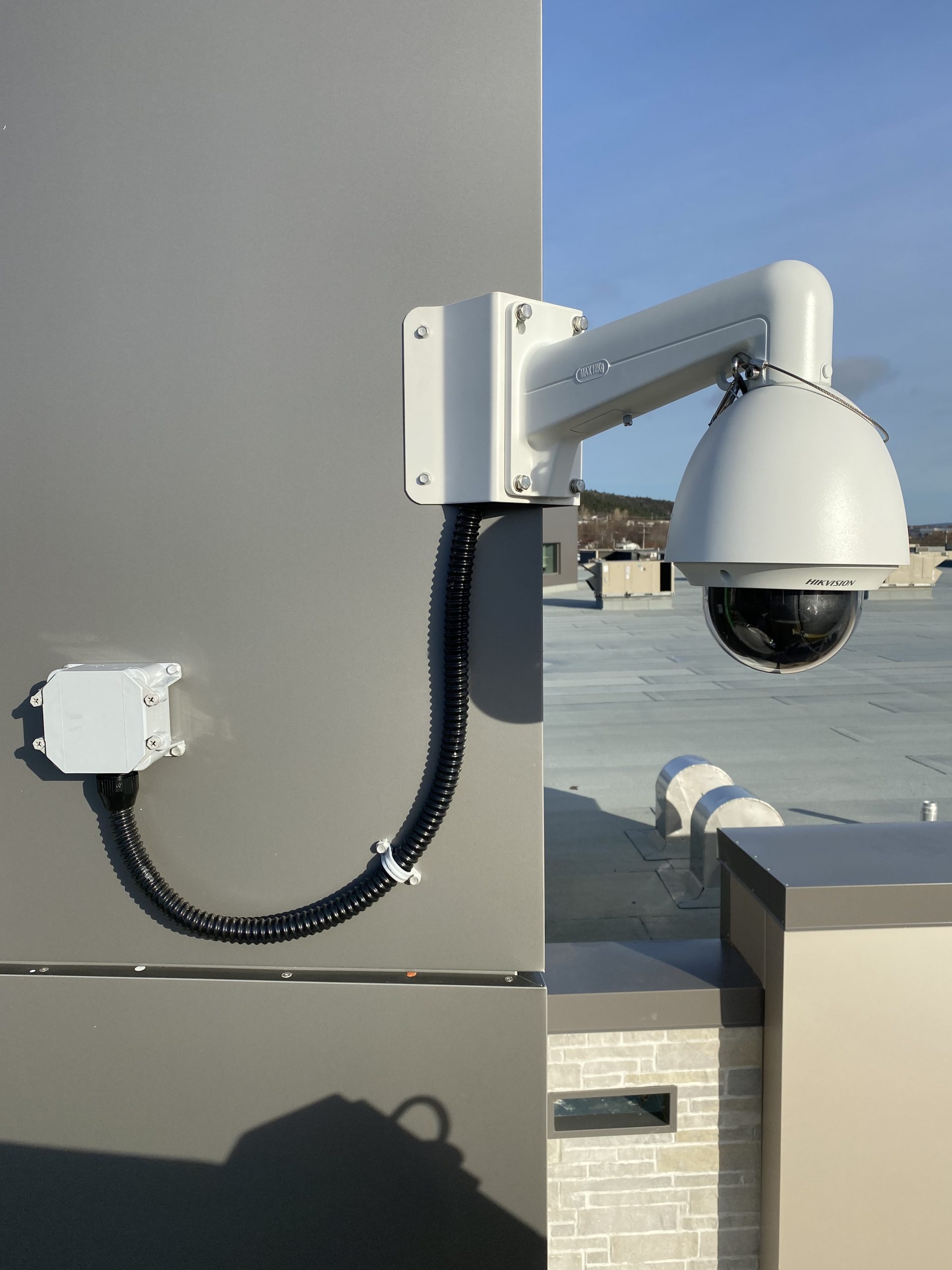 A CCTV camera, newly installed.